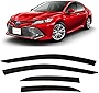 Tape-On Dark Tinted Side Window Visor Deflectors Vent Rain Guards Compatible with Toyota Camry 2018 2019 2020 2021 2022 2023 XV70 for All Trims L LE SE XLE XSE Hybrid