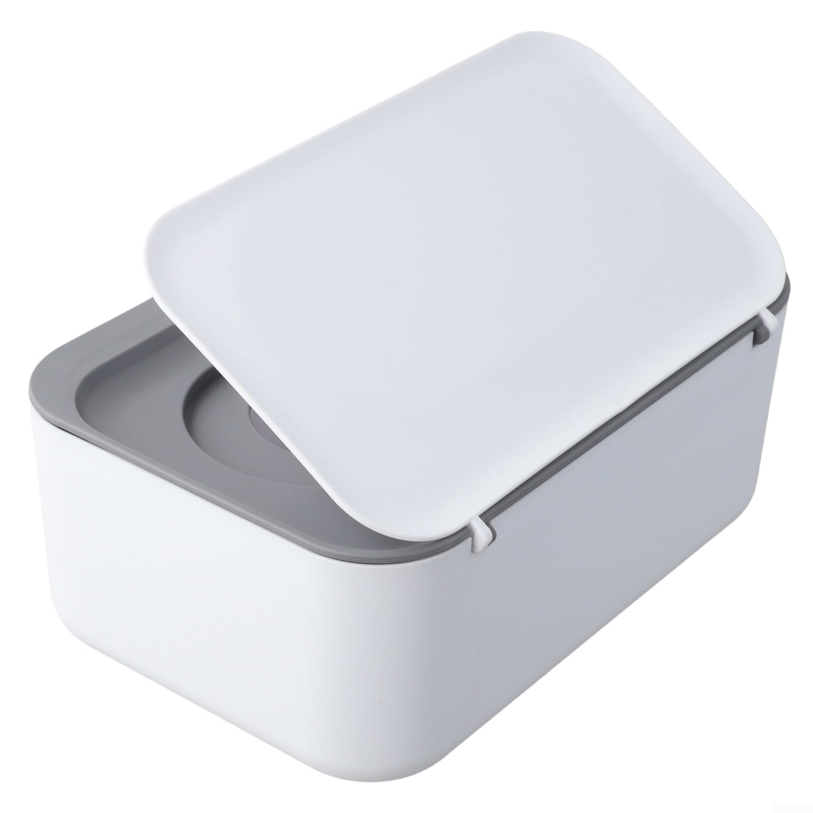 Plastic Wipes Dispenser Box With Lid Baby Wet Tissue Storage Case Container For Bathroom Kitchen Living Room Car Office Hotel Restaurant(Gray)