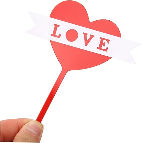 Miniatura 7 de NOLITOY 30 Pcs Cake Flags Birthday Cake Decoration Red Heart Cake Topper Heart Cupcake Decorations Heart Cupcake Toppers Sweet Love Cupcake Picks