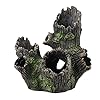 Decorazione per acquario, Tronco d’albero con foro Serbatoio per pesci Decorazione per acquario Resina Legno Radice d’albero Ornamento per acquario Legno artificiale Acquario Grotta(ST-004A)