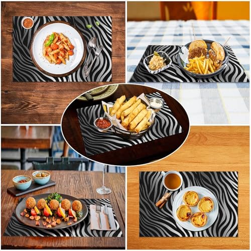 Sets de table zèbre en PVC pour une cuisine et terrasse design - 6