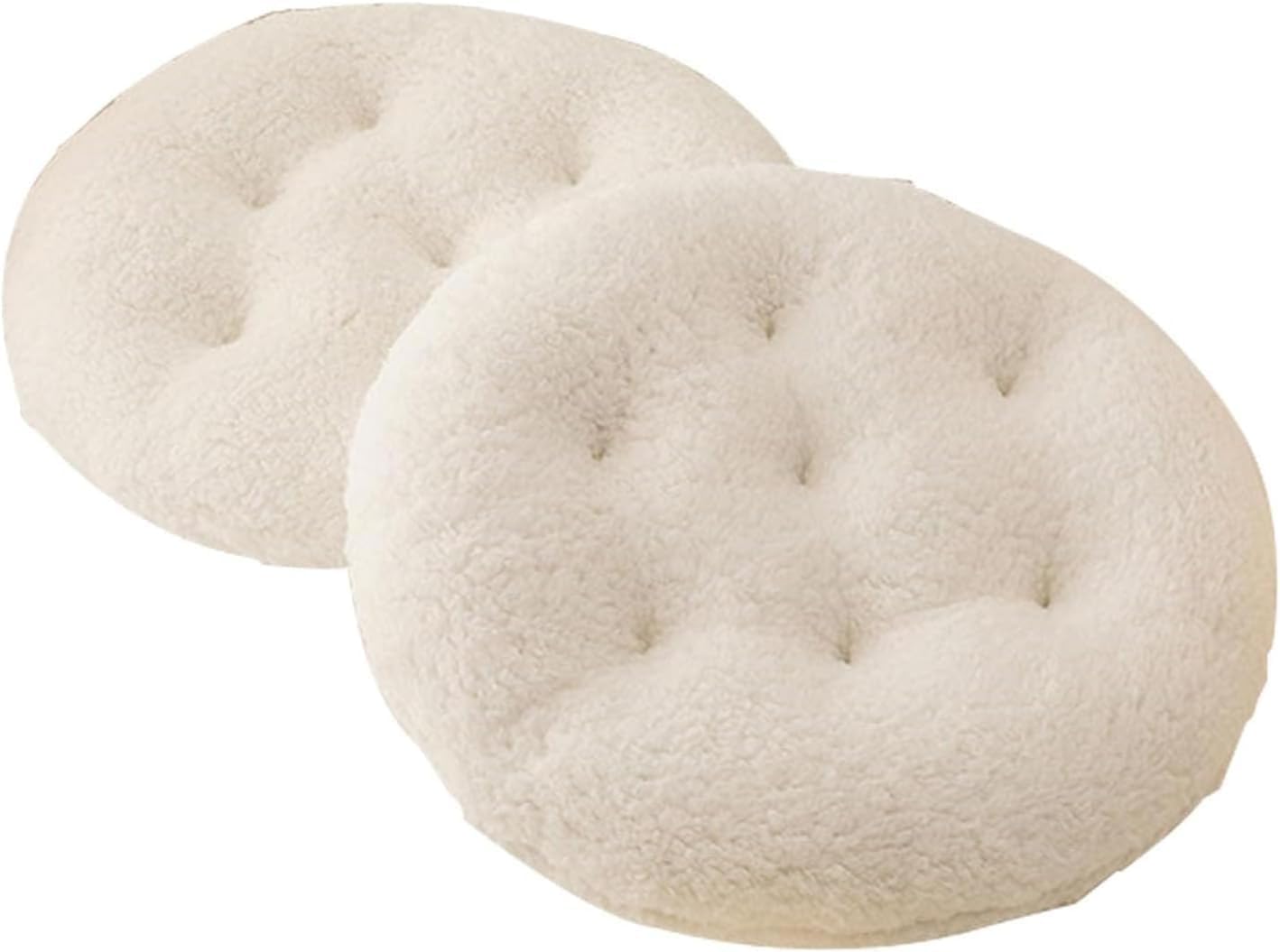 8 Pcs-Inch Round Chair Cushions, Plush Seat Pads for Dining Room Chairs, Soft Foam Padding for Winter Comfort, Stylish Floor Pillow Cushions for Stools and Chairs (Beige)