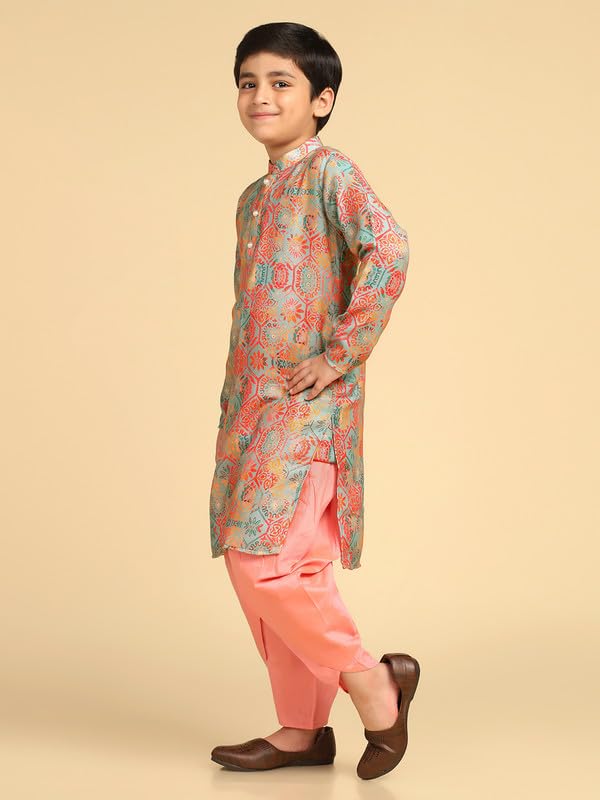 Kisah Boys Kurta | Pashmina Printed Ethnic Wear For Kids Wedding And Occasions-Kk-1025-9-10 Years Multicolour