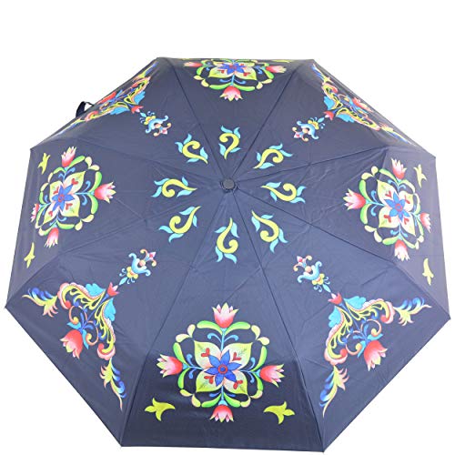 Preisvergleich Produktbild Anuschka Regenschirm, automatisches Öffnen / Schließen, UPF 50+, maximaler Sonnenschutz, wasserdicht, passt in die Handtasche, 96,5 cm Gr. Einheitsgröße, Toskanische Fliesen