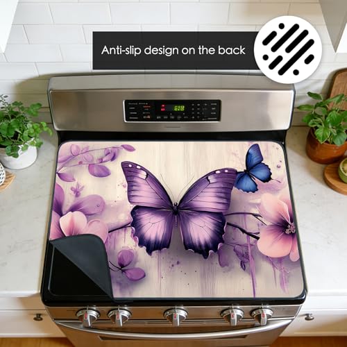 Image of Nuxovilar Purple Butterfly Stove Cover Diatomaceous Earth 28.65x20.47