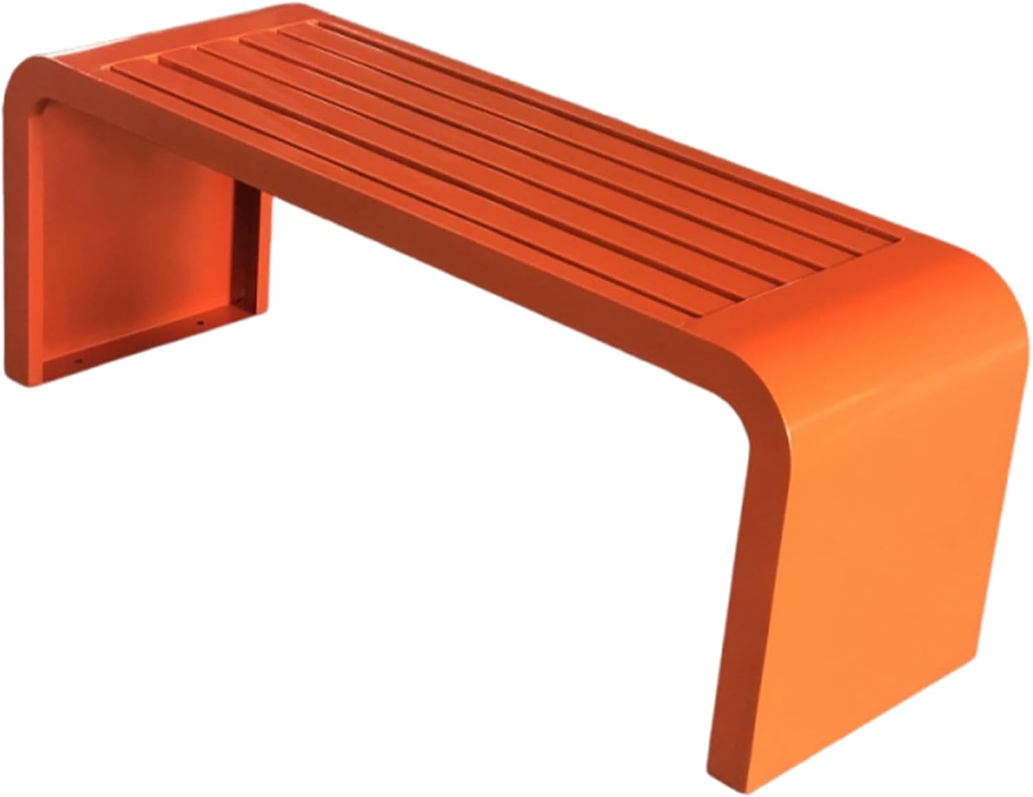 Outdoor Metal Bench, Made of Stainless Steel, with a Thickened and Widened seat, Suitable for Parks, playgrounds, Shopping malls, and bookstores Orange 180cm
