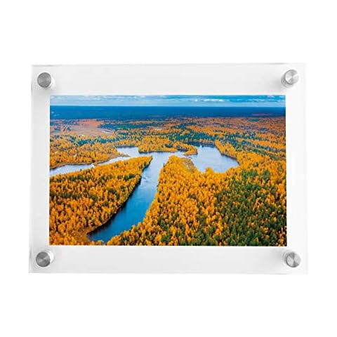 Missartist 8x10 Wall Mount Acrylic Picture Frame Double Panel Floating Frameless Acrylic Photo Frame Certificate Document Frame Display (8 x 10) Cover