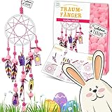 Kinder Bastelset Traumfänger (rosa) Traumfänger für Kinder zum selber basteln mit Malstiften I Traumfänger Kinder I Traumfänger basteln I Bastelsachen für Mädchen und Jungen I Kreativ Set