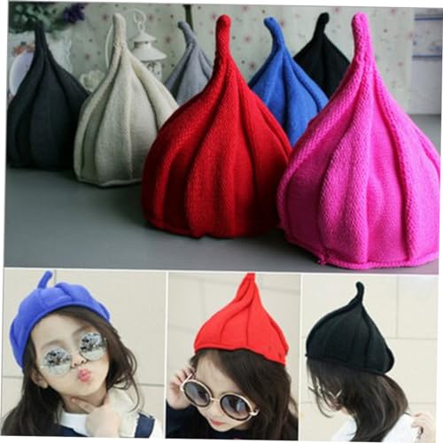 Beaupretty Pointy Knitted Beanie Hat for Boys and Warm Red Wine Winter Knit Cap Fashionable Design for Easy to Wash Comfortable Fit3