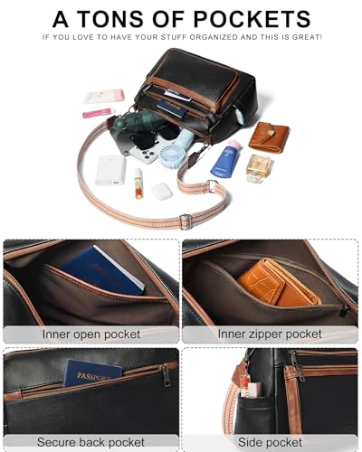 Image of Bluome Crossbody Purses for Women, Medium Large Faux Leather Crossbody Bags Lightweight Sling Bag Shoulder Handbags