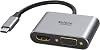 USB C to HDMI VGA Adapter, SELORE 2 in 1 USB C Hub Type C to VGA HDMI UHD Converter Adaptor Dual Screen Display for New iPad Pro, 201820172016 MacBook Pro, Galaxy S9Note 8S8, HP and More