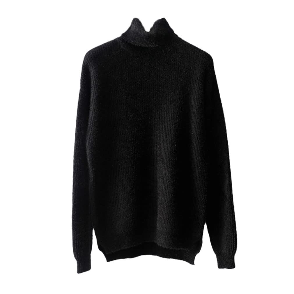 Dolcevita Spessa Lana Cashmere Maglione Pullover Donna Manica Lunga Femminile Casual Grande Maglione Maglione, Nero , Taglia unica
