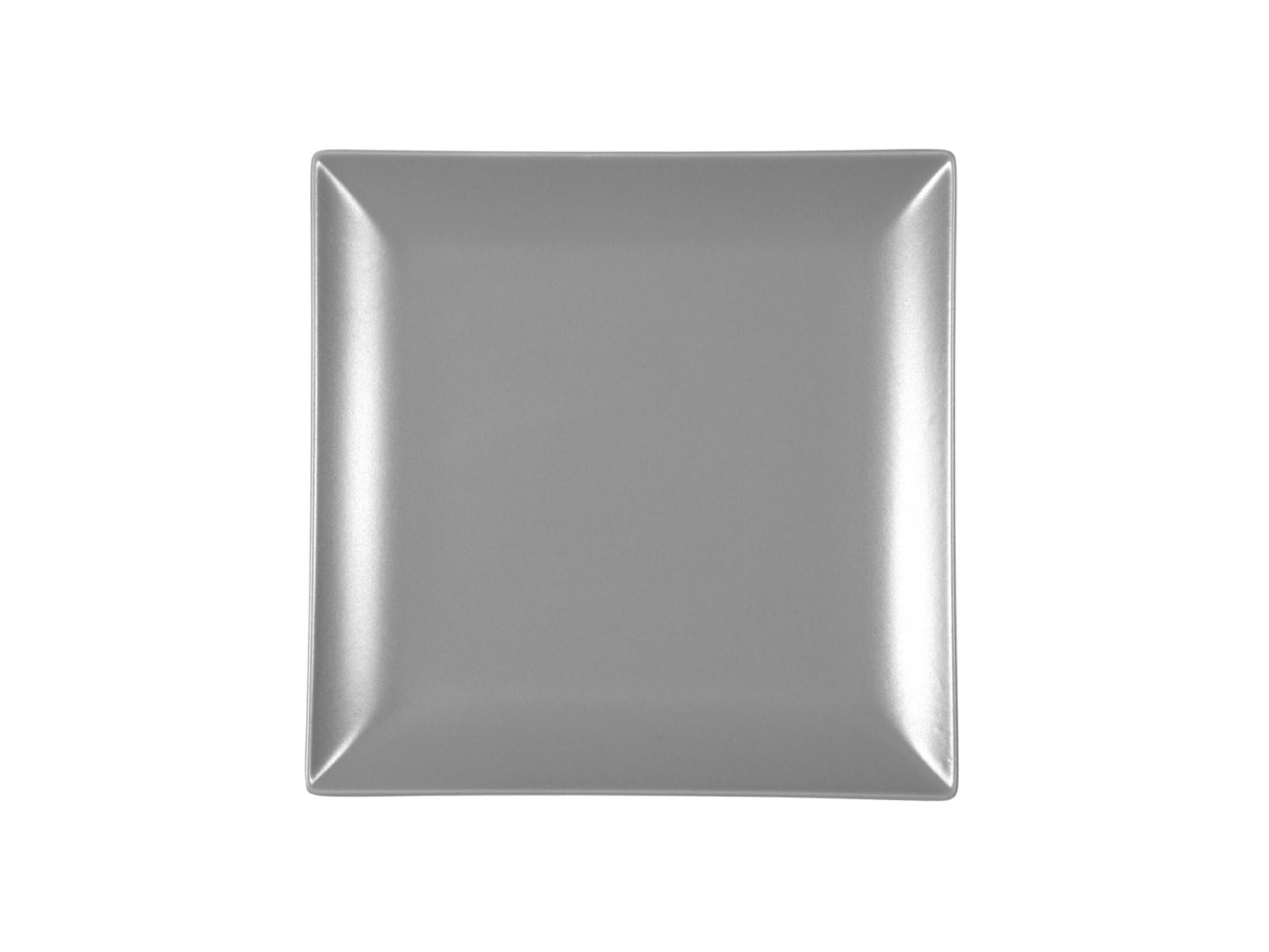 H&H Boston Set of 6 Fruit Plates, Stoneware, Grey, Square, 18 x 18 cm