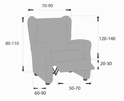 Miniatura 4 de Ecommerc3 Funda Sillón Relax Acolchada Y Súper Ajustable - Funda Sillón Relax Elástica Color Naranja 100 Made In Spain
