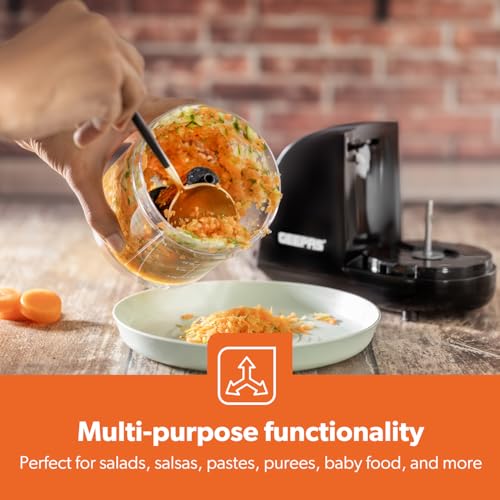 GEEPAS Multi Chopper | 200W Mini Electric Food Processor | Stainless Steel Blades One-Touch Operation 350ml Bowl | Mixer Dicer Food Chopper for Mixing Mincing Pureeing Salads Salsa Pesto Curry Pastes - Image 5