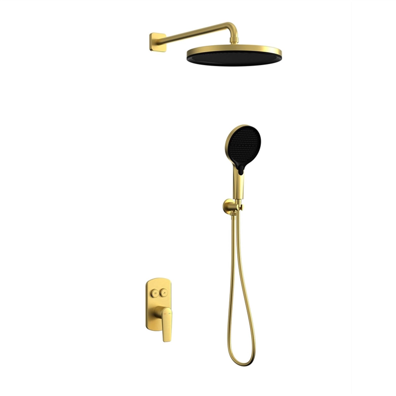 Colonne de douche encastrable avec pommeau 28 cm et mitigeur laiton