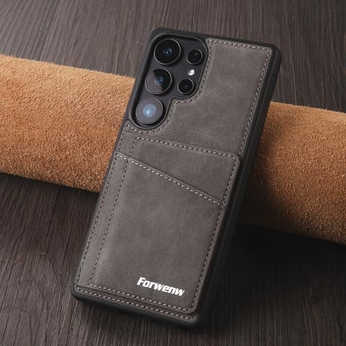 Étui Samsung Galaxy S23 Plus gris aspect cuir rétro premium et finition silicone