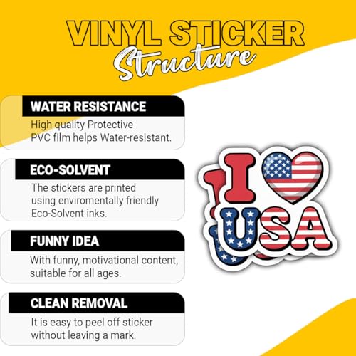 3 calcomanías de vinilo patrióticas e impermeables para personalizar laptops y termos 3