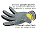 OZERO Garden Gloves Flex Deerskin Leather Touch Screen Work Glove for Yard Working/Gardening/Bike Cycling/DIY/Mechanics for Women and Men (Yellow,Medium)