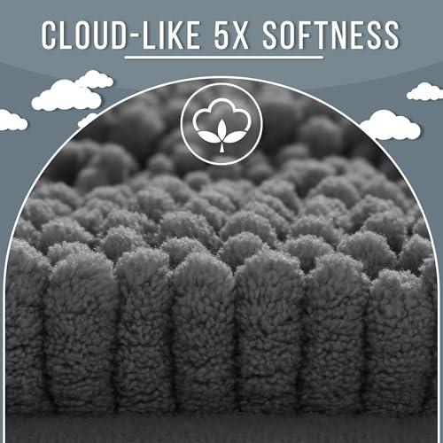 Yimobra Bathroom Rug Mat 36 x 24, Non Slip and Super Absorbent Bath Mat,Machine Washable Quick Dry,Ultra Plush Chenille Shower Rugs for Bathroom Floor Sink Tub and Shower Outside,Dark Gray by Yimobra - Used condition - Image 3