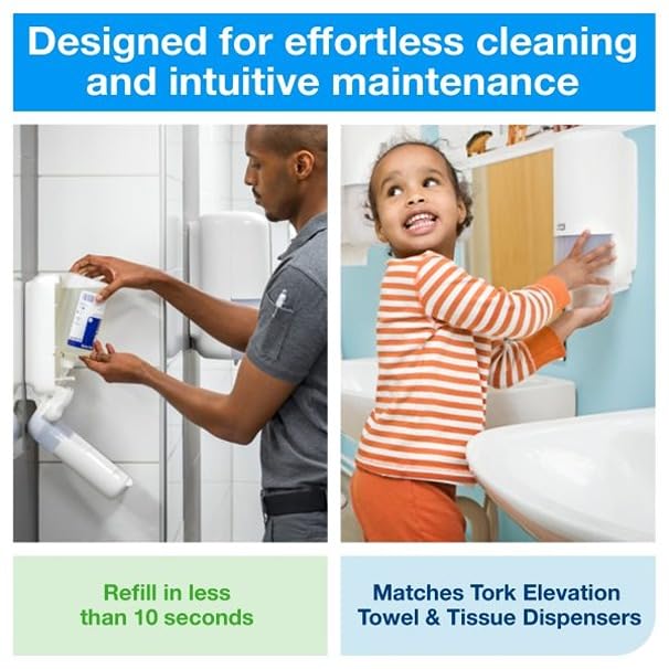 Miniatura 7 de Tork Dispensador de cuidado de la piel con sensor Intuition Black S4, para jabón de manos y desinfectante de manos, rango de elevación, 571609