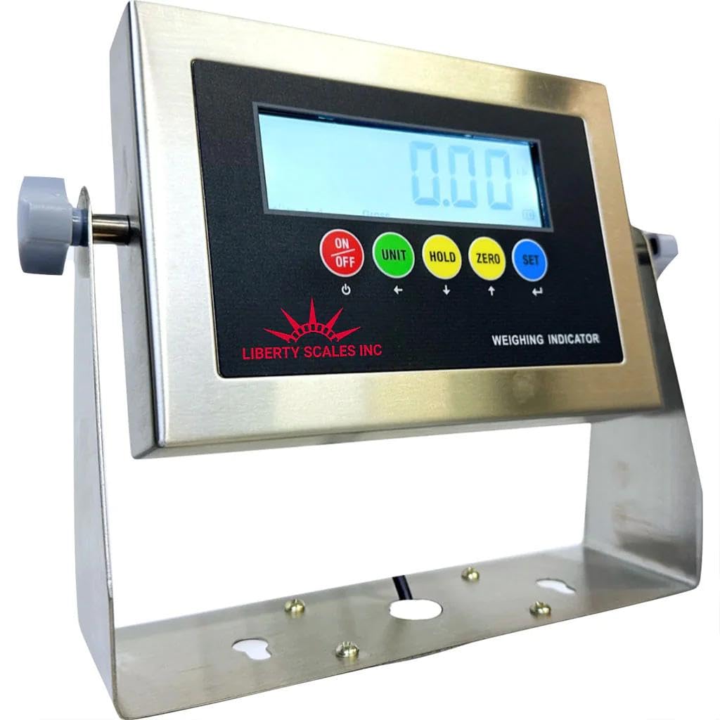 Liberty LS-7512-SS-C Stainless Steel Digital Weighing Indicator – LCD Display, Gross/Tare/Zero Functions, kg/lb Switching – Print Function for Bench & Floor Scales