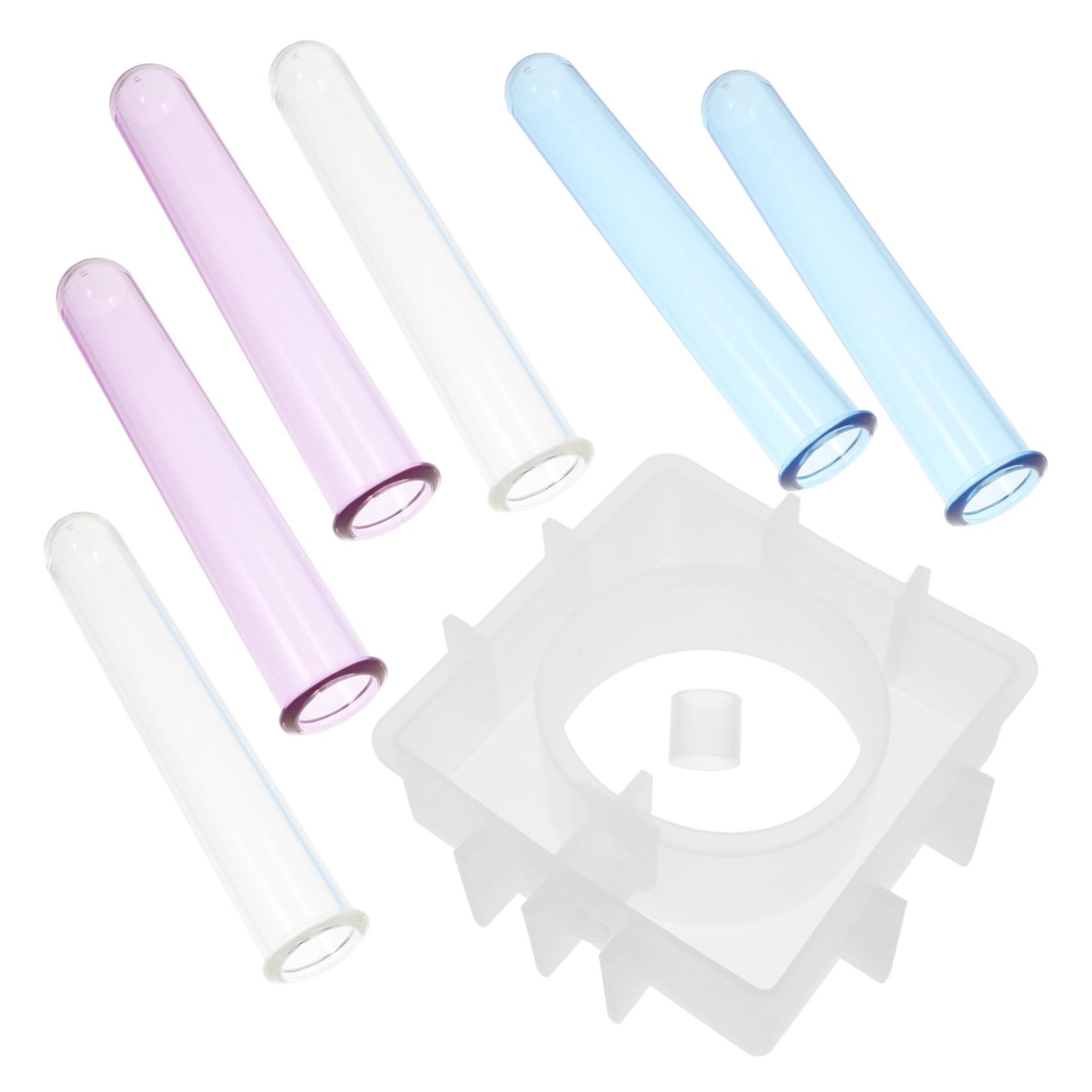 OFFSCH Test Tube Vase Base Mold 6 Piece Silicone Base Set for Acrylic Plant Vases