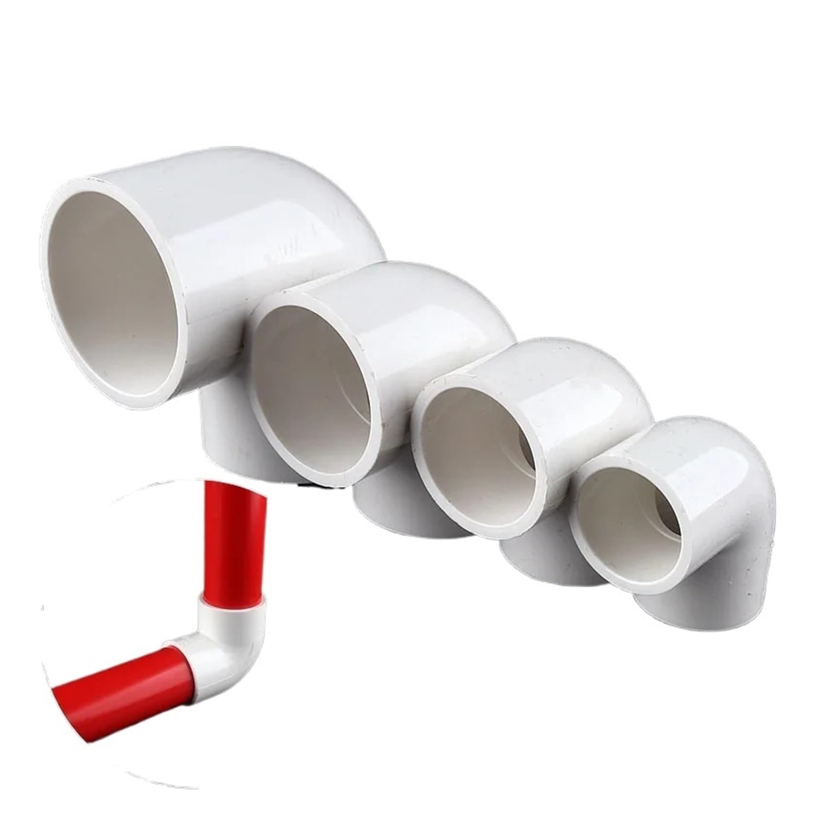 Tuyau en PVC, diamètre intérieur 20~50mm, connecteur coudé égal à 90 °, raccords d'alimentation eau plastique, pièces du système d'irrigation, 5 Convient pour l'irrigation(40mm inner dia,10pcs)