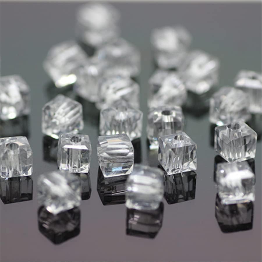 Miniatura 1 de 480 cuentas de cristal en forma cuadrada facetadas de 0.157 pulgadas para hacer joyas, cuentas espaciadoras de cristal surtidas para pulseras,
