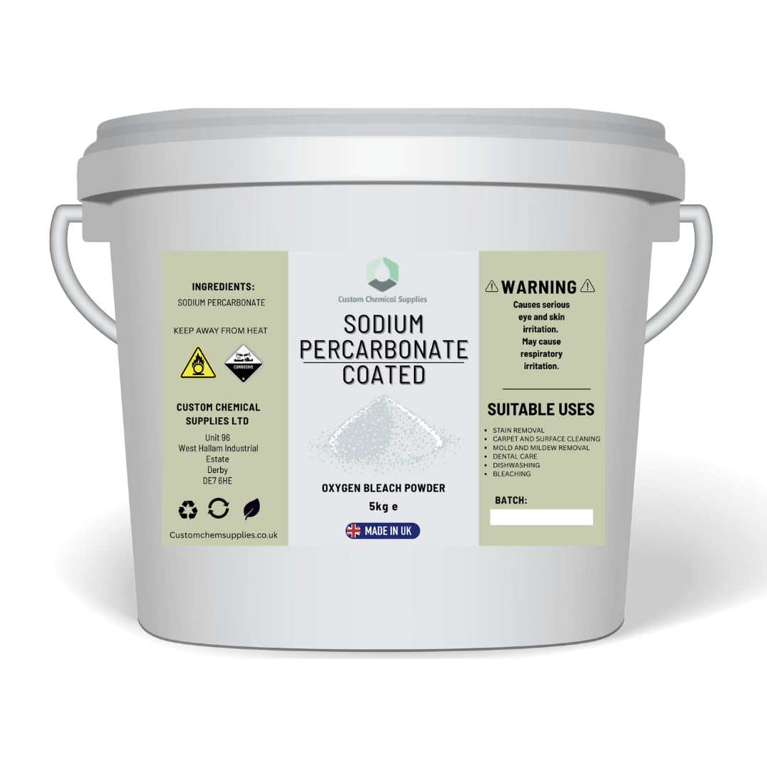 Customchem 5KG - Sodium Percarbonate Pure Granular Coated Oxygen Bleach Cleaner Stain Remover…