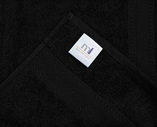 Monark Linen Bath Towel Black 24X48 Pack Of 6 Bath Towel Set, Cotton Terry Towels For Bathroom, Quick Dry, Lightweight, Highly Absorbent, Soft Feel, Pool, Spa, Gym, Hand Towel For Daily Use #TOP5
