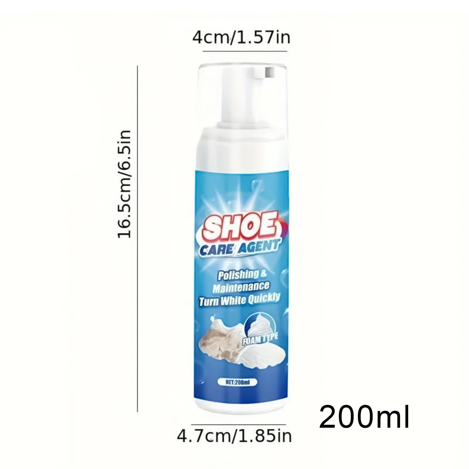 Schuhschaum-Reiniger, weiße Sneaker-Reinigungsset, Schuhreiniger, schneller Fleckenentfernungsschwamm, langlebiges Schaumspray, tragbare Lösung für Leinwand, Tennis, Walking, Outdoor, , Reisen