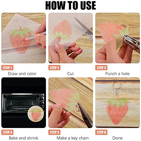 Tony-p 150 Pieces Heat Shrink Plastic Sheet Kit, 20 PCS Shrinky Art Paper with 130 PCS Keychains Accessories, DIY Hand Made Craft Tool for Kids Christmas Gift