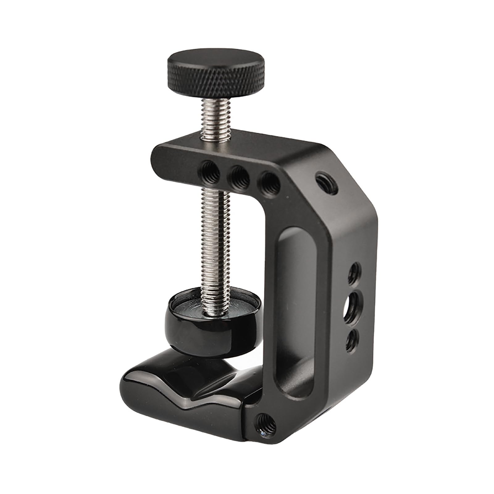 Ljmyy Aluminum C-Clamp with 1/4inch-20 and 3/8inch-16 Screw Holes Battery Pack Holder Clip Desktop Camera Mount Stand