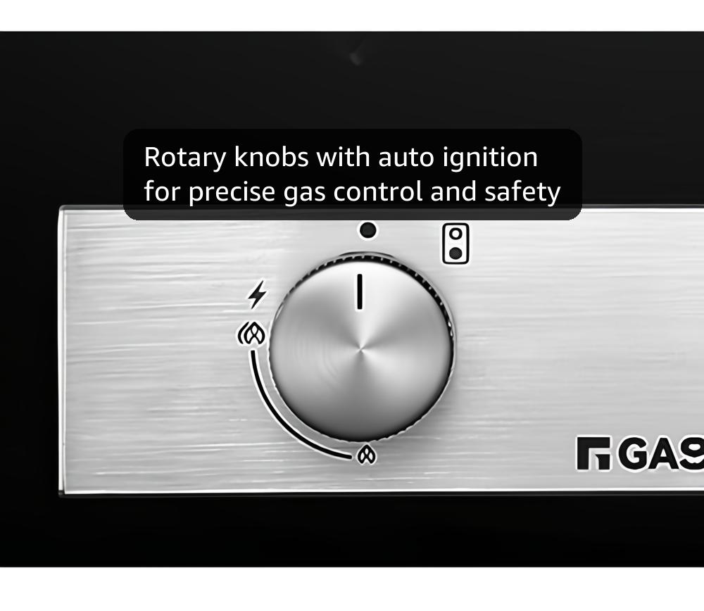 GASLAND GH30BF Glass Gas Cooktop, 2 Burners, Butane Gas Hob with Wok Burner, Built-in Gas Cooktop, 30 cm Black Glass Stove, Gas Cooker 5200 W, LPG/NG Convertible