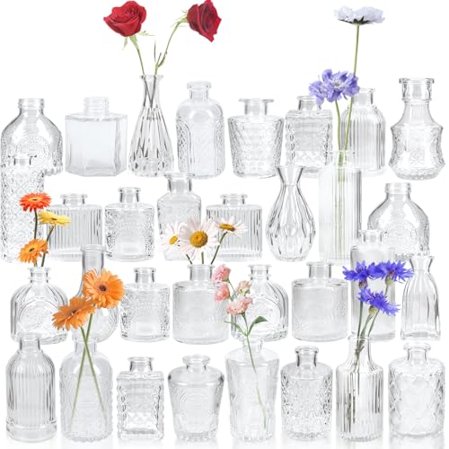 Yirilan-Bud-Vases-Set-of-32-PCS-Small-Flower-Vases-for-Table-Centerpieces-Mini-Vases-for-Single-Stem-Flowers-Glass-Vases-for-Centerpieces-Wedding-Home-Decor-Clear