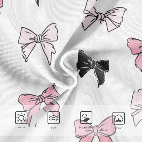 Wusikd Cute Pink Black Bow Girls' Underwear Cotton Girls Briefs Soft Toddler Underwear 2T3