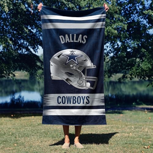 Image of Northwest NFL Dallas Cowboys Microfiber Beach Towel, 30 x 60 Inches - Quick Dry, Sand Resistant, Lightweight, Highly Absorbent, Blitz Design