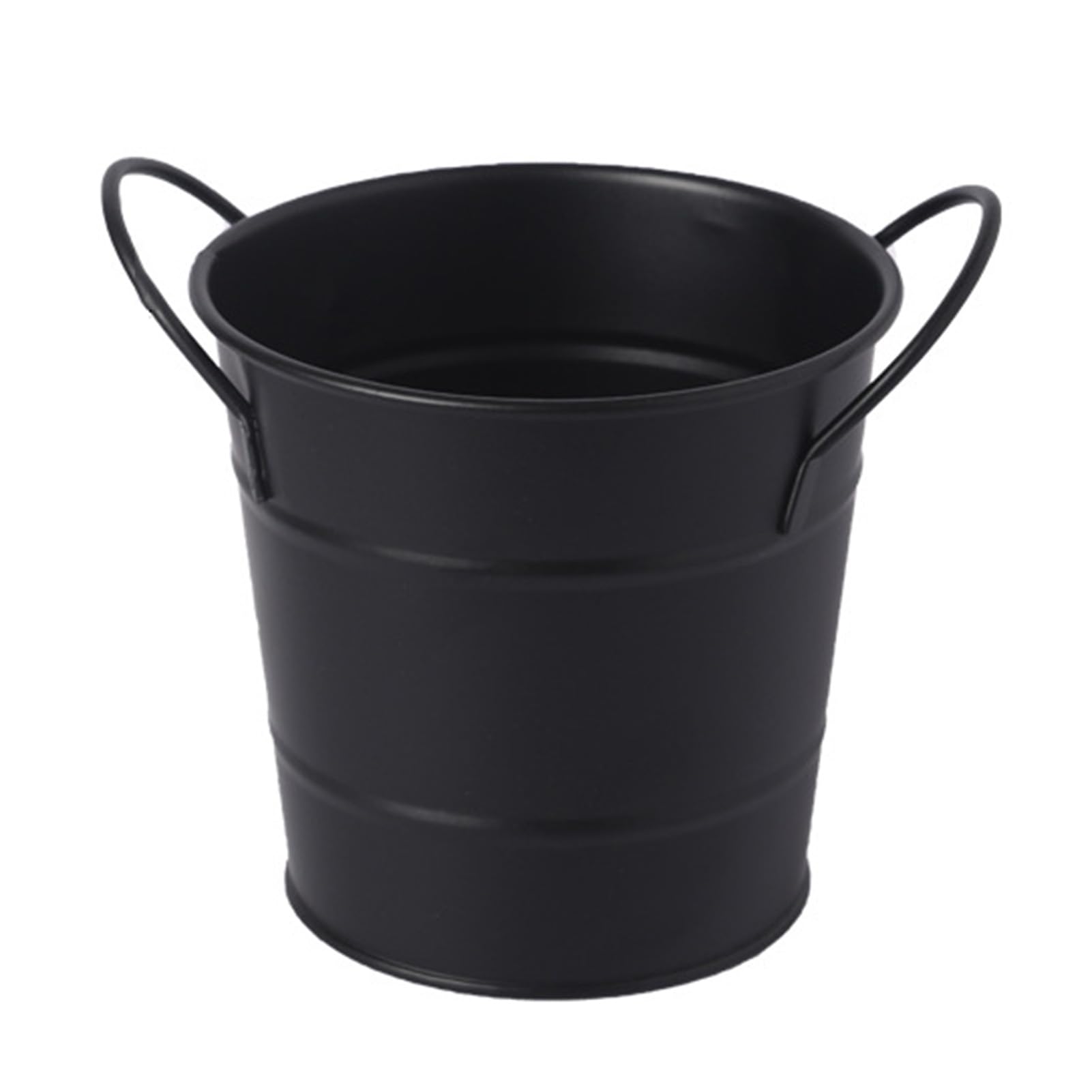Tuxoiou Desk Organiser, Creative Iron Pen Pot, Durable Office Bucket for Stationery, Pens, Pencils & Makeup Brushes Black