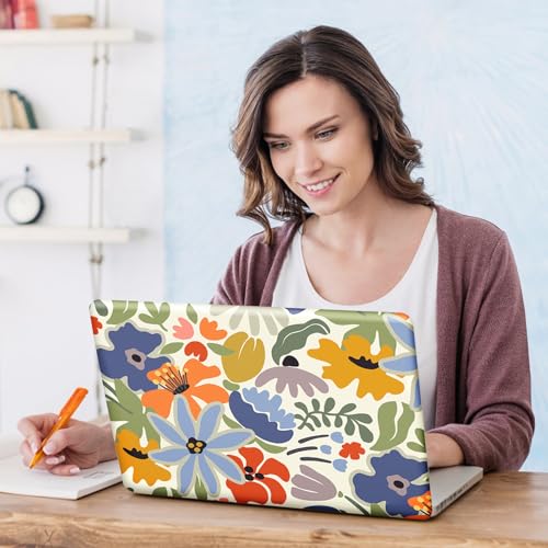 Image of DINKY Laptop Notebook Skin Sticker Soft Cover Decal Fits 13 13.3 14 15 15.4 15.6 inch Laptop Protector Netbook PC, Easy to Apply and Remove (Colorful Abstract Flowers)