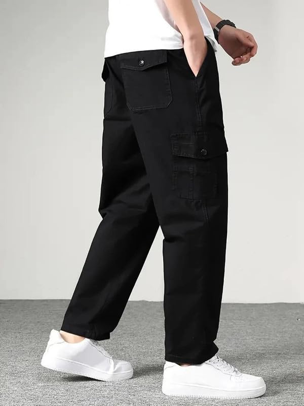 Image of Men's Cotton Cargo Pants | Stylish Multi-Pocket Casual Look-