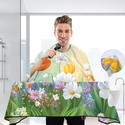 Capa profesional para corte de cabello Blooming Flower Gardens, impermeable, con cierre ajustable de broche, para peluquería y barbería miniatura 6