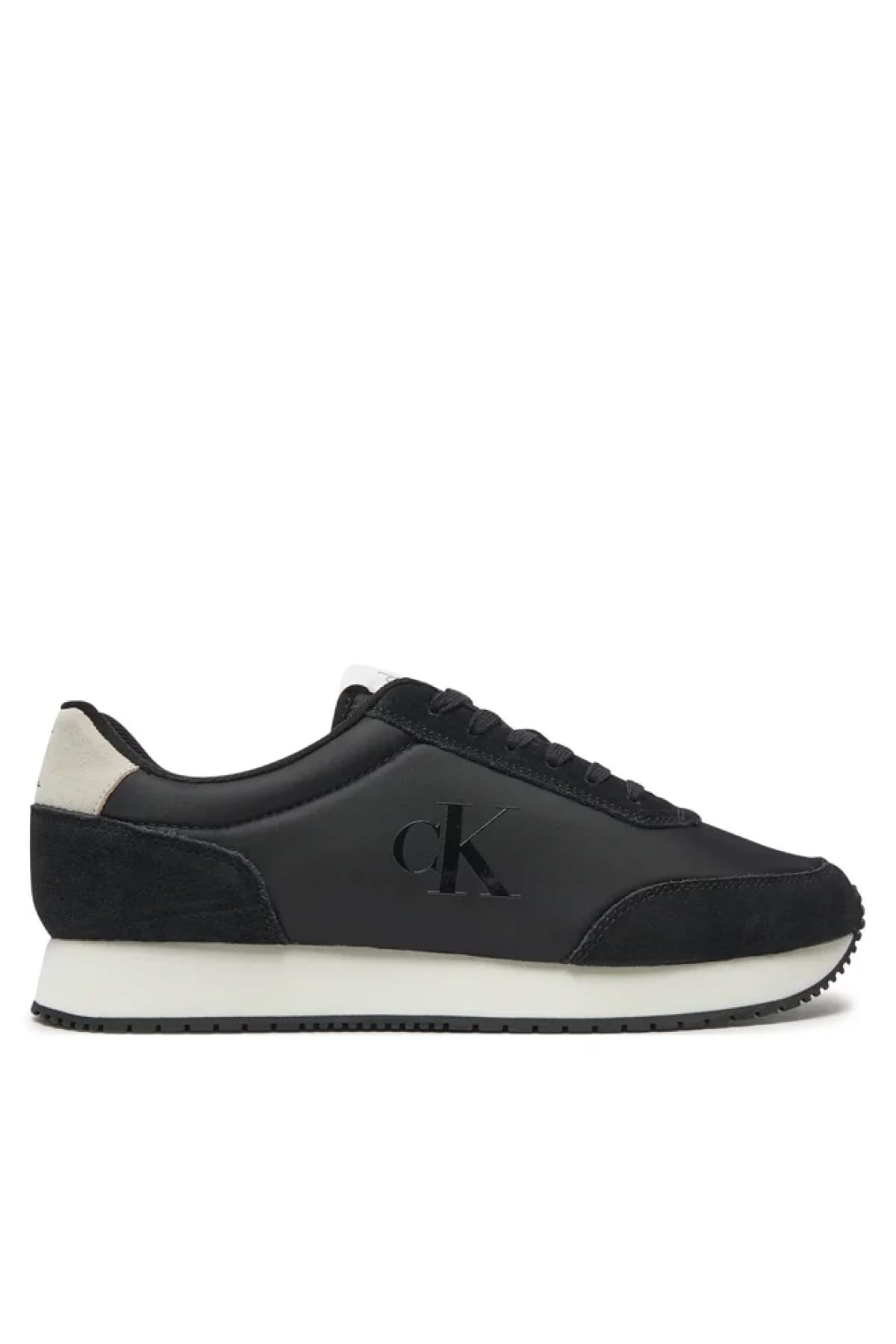 Calvin Klein Jeans Mens Retro Runner Iconic SNK Ym0ym01119 Sneakers, Black Black Bright White, 10.5 UK