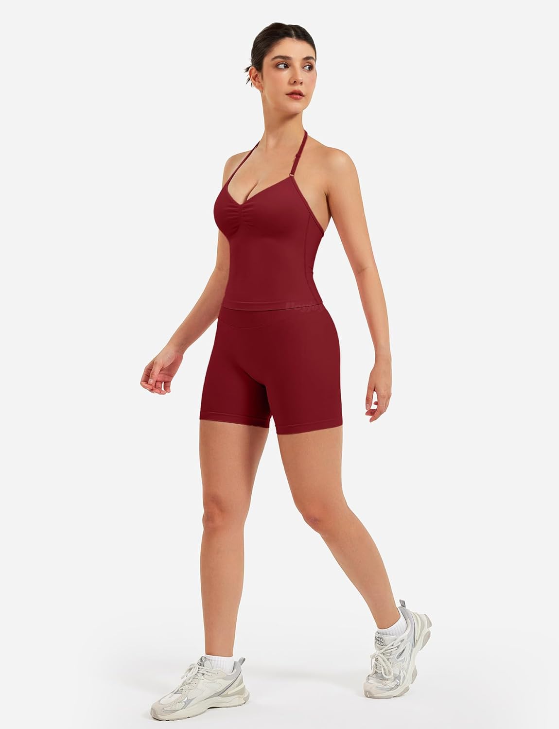 VOYJOY Impact Longline Strappy Top Workout Tank Tops for Women Impact Gym Sports Bra Camis - Image 5