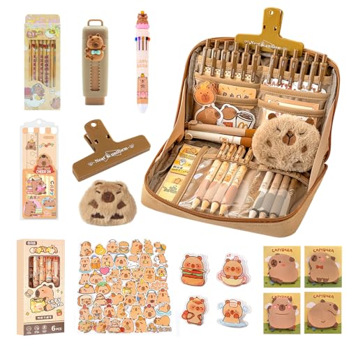 81 Piezas Set de Papelería, Estuche Kawaii, Material Escolar y Papeleria, Lindo Juego de Papelería para Oficina/Escuela/Estudiantes/Niños