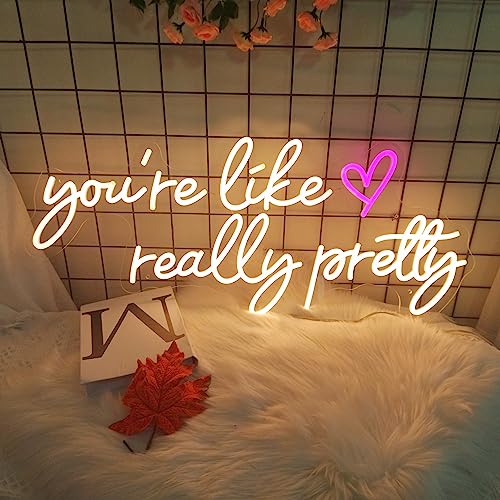 Your Like Really Pretty Neonschilder für Wanddekoration, 75 x 32 cm, weißes Leuchtschild für Hochzeit, Verlobung, Dekoration, dimmbar, ästhetische Party, Geburtstag, Schlafzimmer, Bar, Pub, Club,
