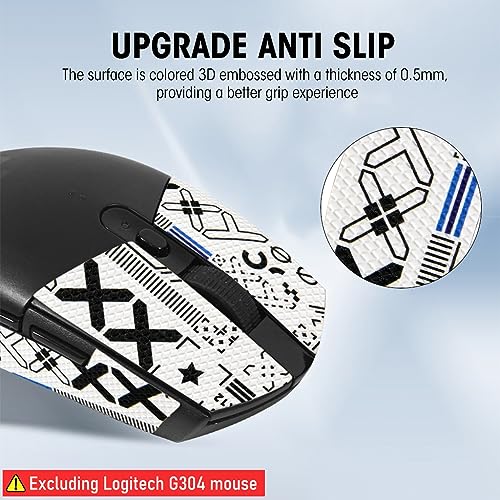 Image of Zeitel Mouse Grip Tape for Lo gitech G102 /G304 Gaming Mouse Skin, Pre-Cutted Self-Adhesive Mouse Grip Tape Fashion Sweat-Proof Mouse Grip Tape (Mouse is NOT Included)