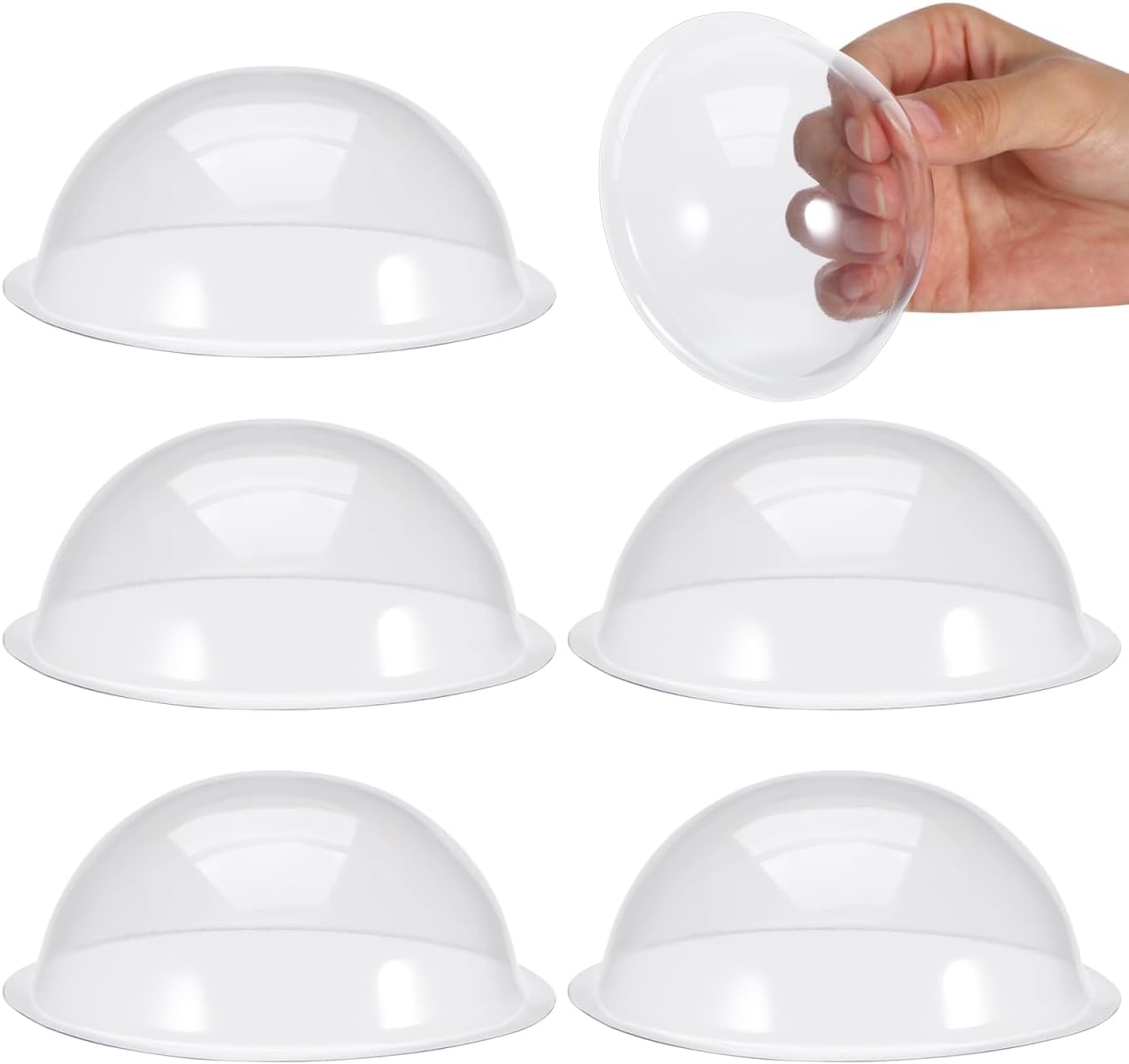Totority 20pcs 4In Clear PVC Half Domes for DIY Mini Terrariums & Snow Globes, Transparent Cloche Covers for Crafts, Home & Garden Decor