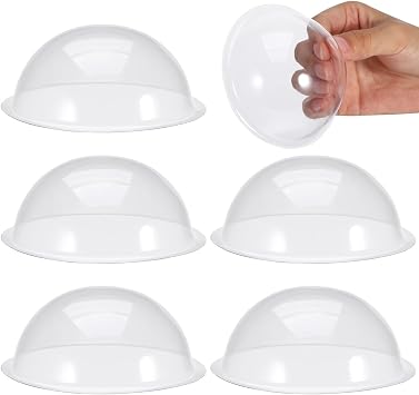 Totority 20pcs 4In Clear PVC Half Domes for DIY Mini Terrariums & Snow Globes, Transparent Cloche Covers for Crafts, Home & Garden Decor