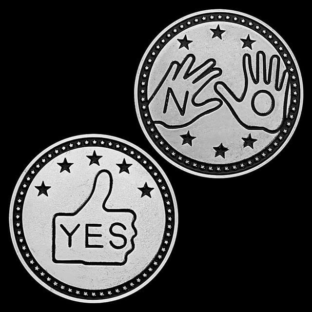Yes or No Coin Prediction Decision Coin Ouija Silver Gold Plated Coin Souvenirs Commemorative Coins